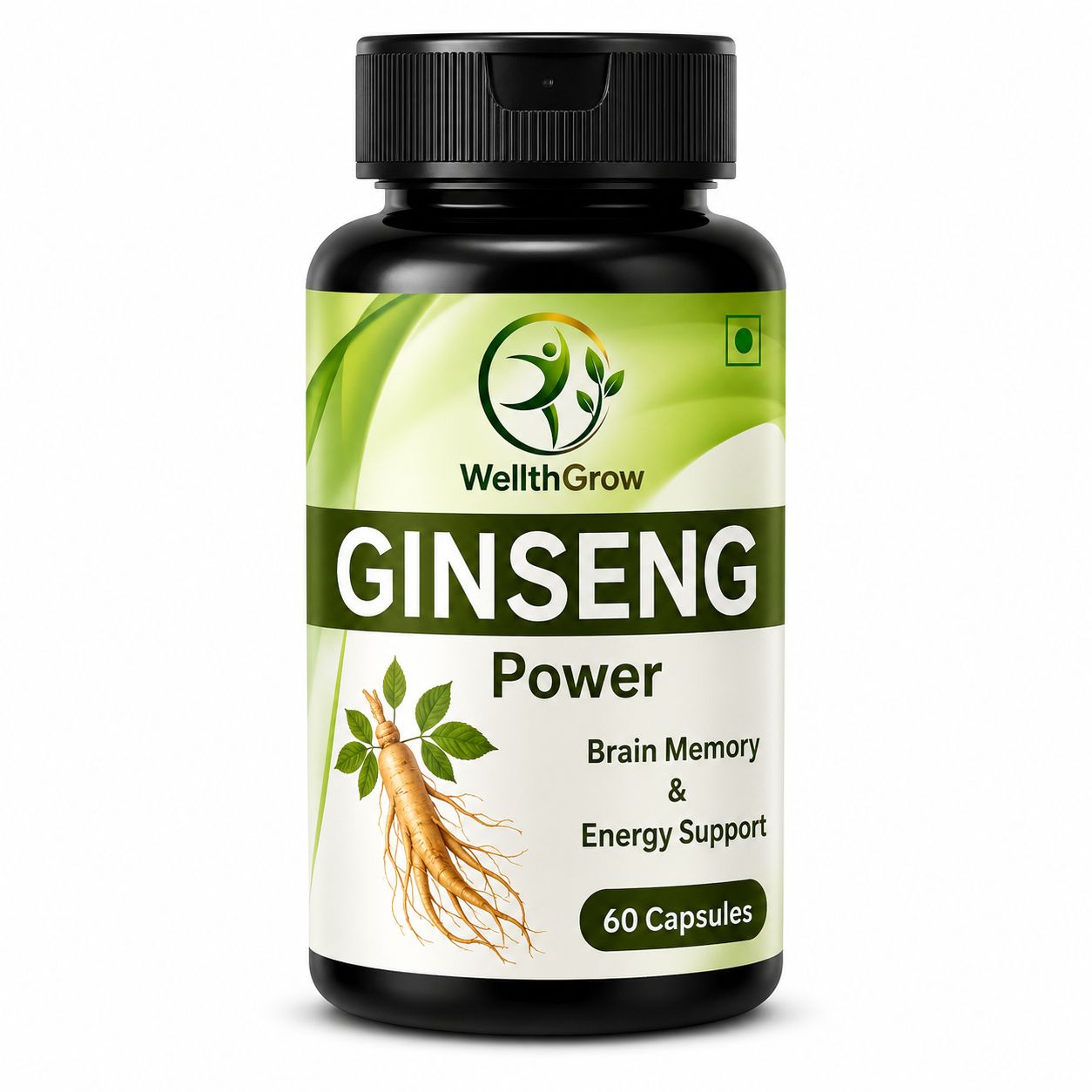 WellthGrow GINSENG POWER - Natural Energy & Mental Performance Support